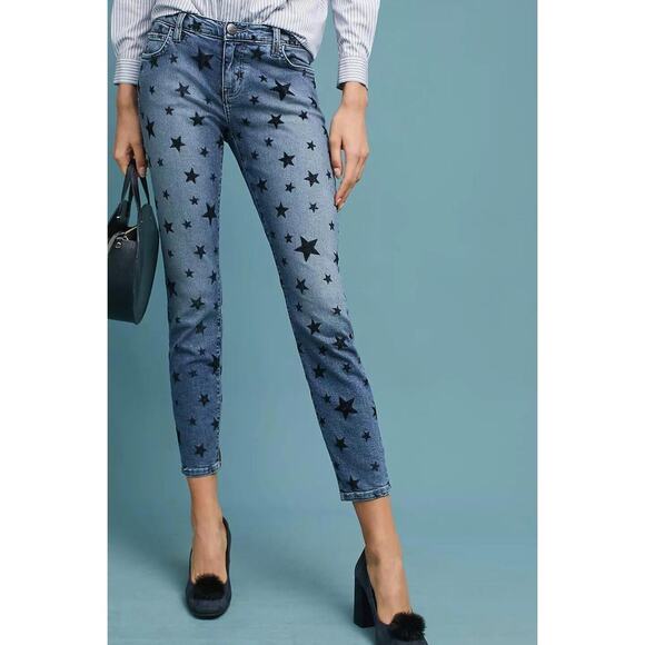 Current/Elliot The Stilt‎ Star Low-Rise Cigarette Cropped Jeans Size 27 - Picture 1 of 7